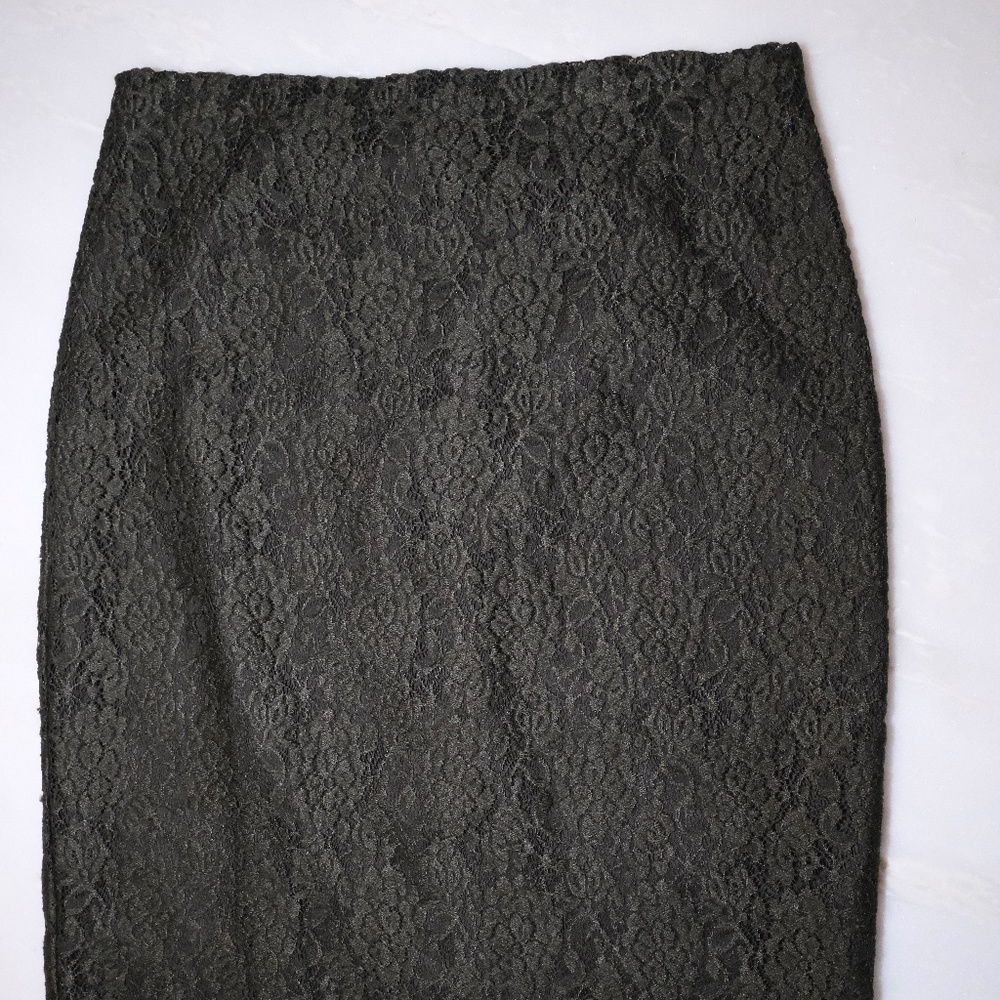 Dark Green lace Ann Taylor Petite Skirt